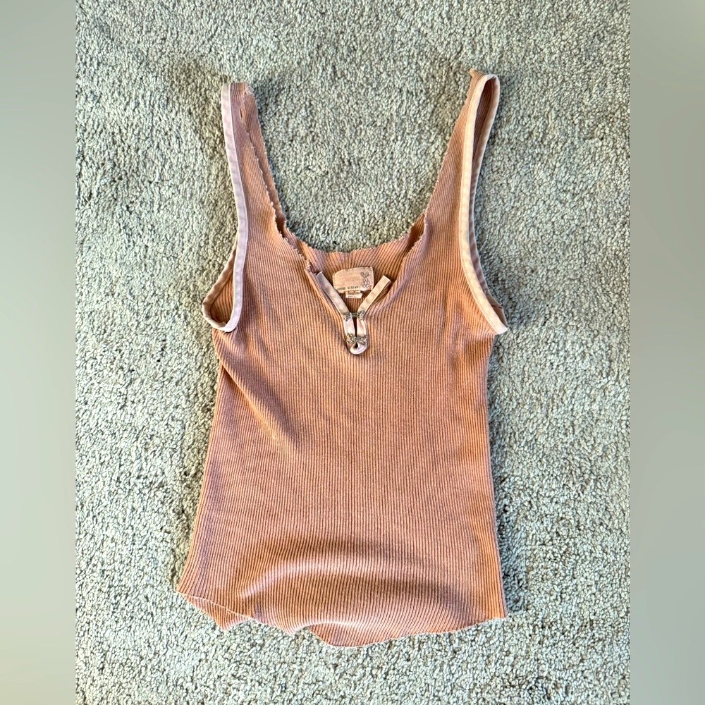 Urban Renewal Pale Pink Ribbed Sleeveless Tank Top
